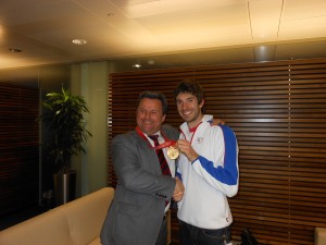 Nick Wilson with Olympic Gold Medallist Zac Purchase
